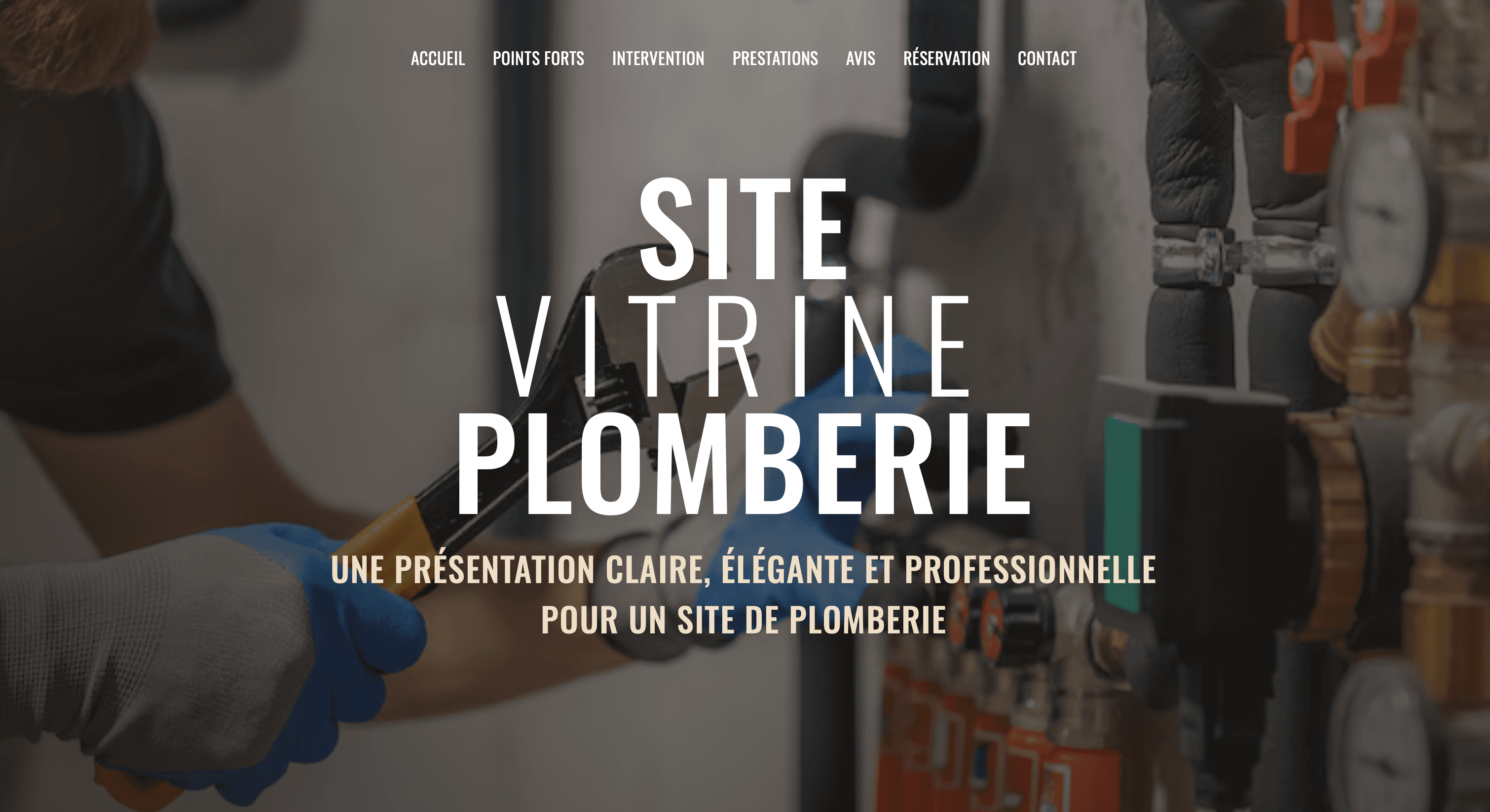 Exemple de bannière de site vitrine pour entreprise de plomberie